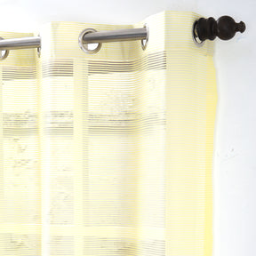 Sight Stripe Solid 2PC Beige Curtain Set