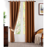 Ladder Stripe Solid 2PC Gold Curtain Set