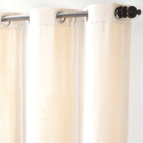 Ladder Stripe Solid 2PC Beige Curtain Set