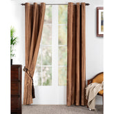 Silky Sillion Solid 2PC Gold Curtain Set