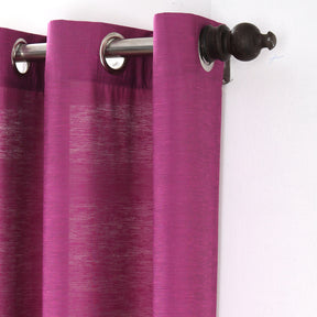 Silky Sillion Solid 2PC Purple Curtain Set