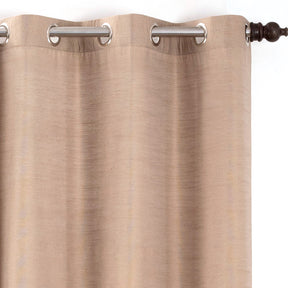 Silky Sillion Solid 2PC Beige Curtain Set