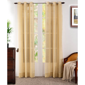 Cannabis Stripe Solid 2PC Gold Curtain Set