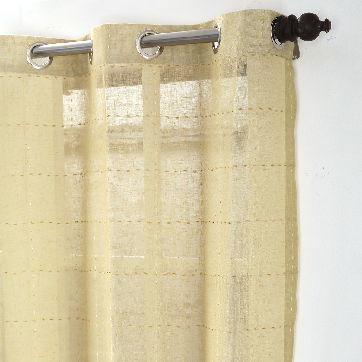 Solidonia Square Solid 2PC Gold Curtain Set