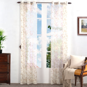 Sicilian StripeÃ‚Â Solid 2PC Beige Curtain Set