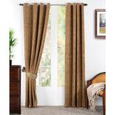 Deco Velvet Solid 2PC Gold Curtain Set