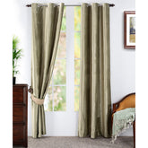 Deco Velvet Solid 2PC Green Curtain Set