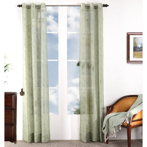 Sicilian StripeÃ‚Â Solid 2PC Green Curtain Set