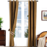 Tussah Silk Solid 2PC Gold Curtain Set