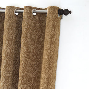 Oracle Chenille Textured 2PC Gold Curtain Set