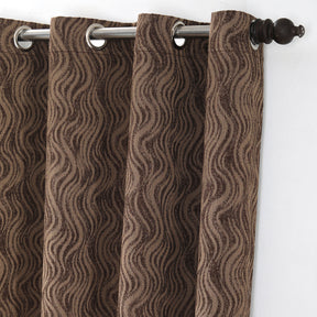 Oracle Chenille Textured 2PC Brown Curtain Set