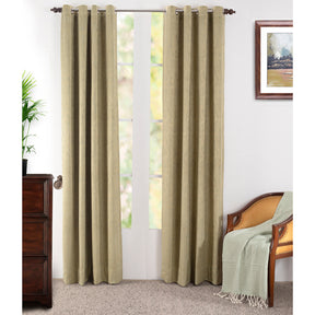 Oracle Chenille Textured 2PC Green Curtain Set