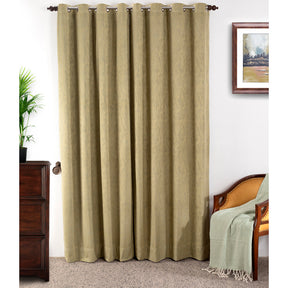 Oracle Chenille Textured 2PC Green Curtain Set