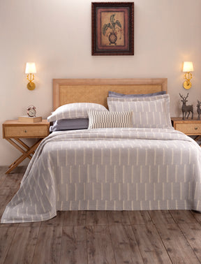 Exotic Heritage Ruler Dot Medium Grey Bed Cover/Blanket Set