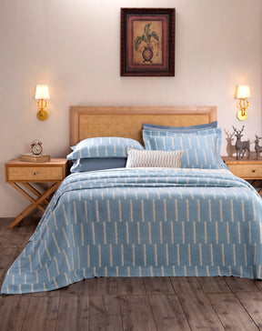 Exotic Heritage Ruler Dot Turquoise Bed Cover/Blanket Set