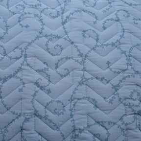 Exotic Heritage Leafy Swirl Blue Summer AC Quilt/Quilted Bed Cover/Comforter Quilt