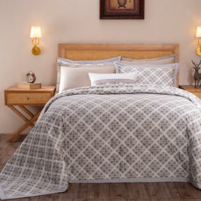8PC Quilt/Quilted Bed Cover Set Exotic Heritage Finest Retro Neutral