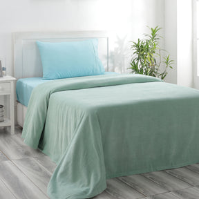 Jessica 100% Cotton Solid Woven Super Soft Dusty Jade Green Bed Cover/Blanket