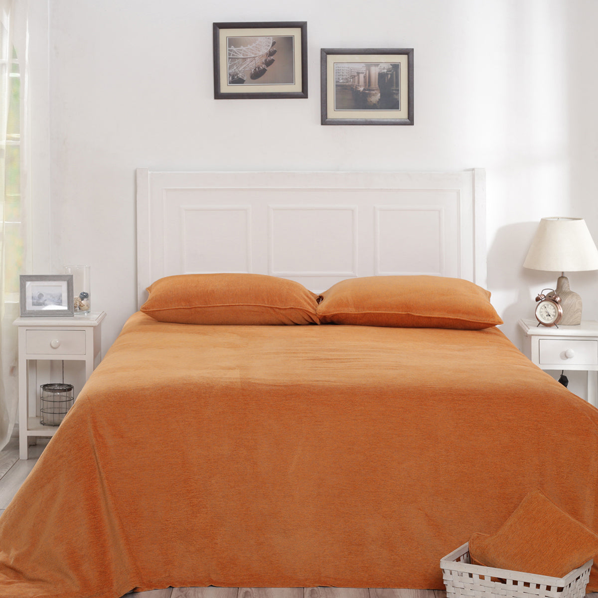 Charlotte Woven Apricot Bed Cover/Blanket