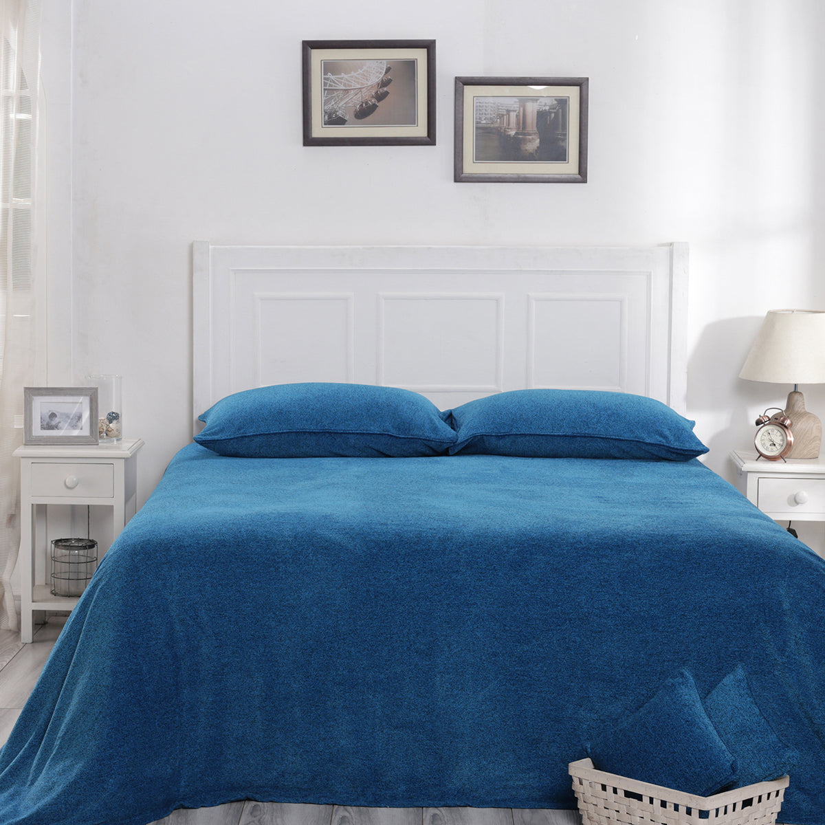 Charlotte Woven Reef Blue/ Black Bed Cover/Blanket