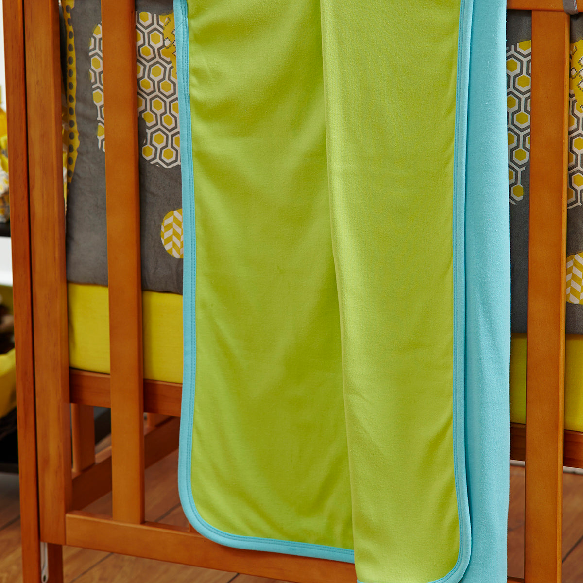 Little Maspar Solid Cotton Comfort Blanket Green