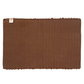 Corded Stripe Anti Skid Solid Nurture Brown Bath Mat