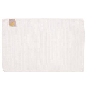 Corded Stripe Anti Skid Solid White Bath Mat