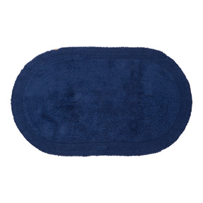 Grassy Ground Soft Reversible Solid Luxurious Navy Bath Mat