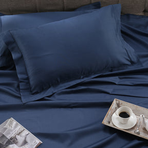 Clemonte Self Jacquard 100% Cotton Steller Blue Bed Sheet