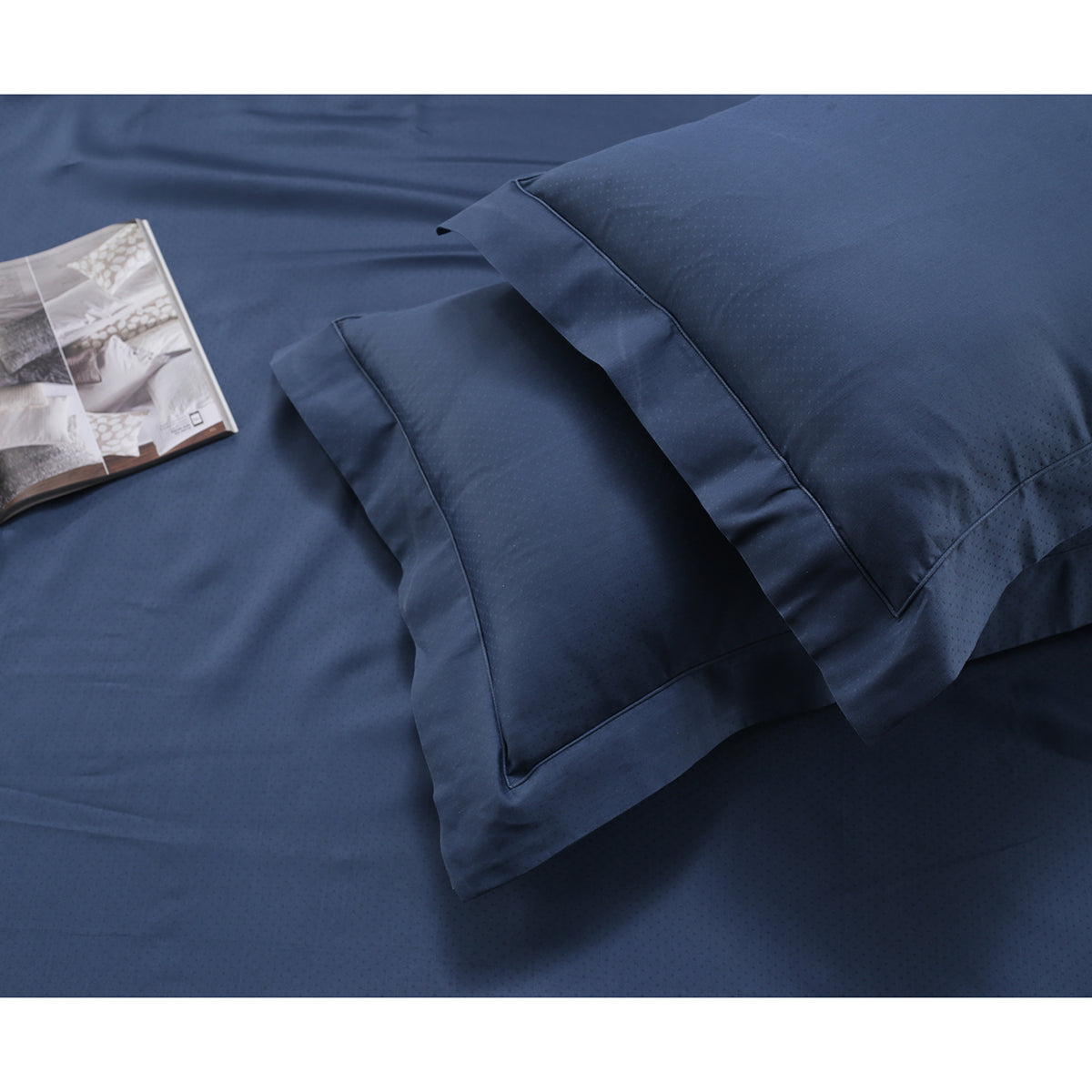 Clemonte Self Jacquard 100% Cotton Steller Blue Bed Sheet