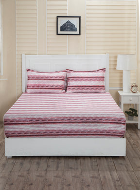 Donatella Linea Printed 200TC 100% Cotton Pink Bed Sheet