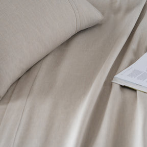 Emmie Made With Egyptian Cotton Ultra Soft Light Beige Bed Sheet with Pillow Case