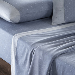 Muted Dot Reversible Made With Egyptian Cotton Ultra Soft Blue Bed Sheet with Pillow Case