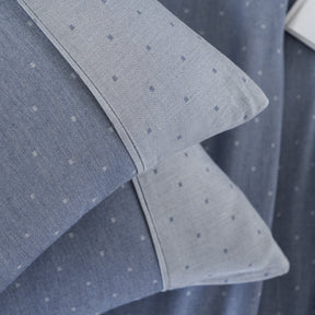 Muted Dot Reversible Made With Egyptian Cotton Ultra Soft Blue Bed Sheet with Pillow Case