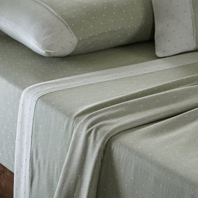 Muted Dot Reversible Made With Egyptian Cotton Ultra Soft Green Bed Sheet with Pillow Case