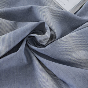 Rhythmic Stripe Reversible Made With Egyptian Cotton Ultra Soft Classic Blue/Grey Marble Bed Sheet Set