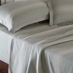 Rhythmic Stripe Reversible Made With Egyptian Cotton Ultra Soft Chameleon Green/Chinchilla Bed Sheet Set