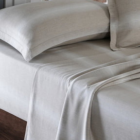 Rhythmic Stripe Reversible Made With Egyptian Cotton Ultra Soft Chinchilla/White Bed Sheet Set
