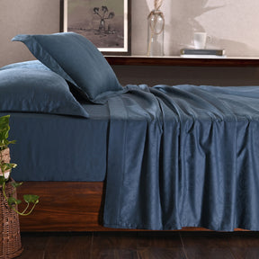 Scroll Self Jacquard 100% Cotton Ultra Soft Bed Sheet With Pillow Covers