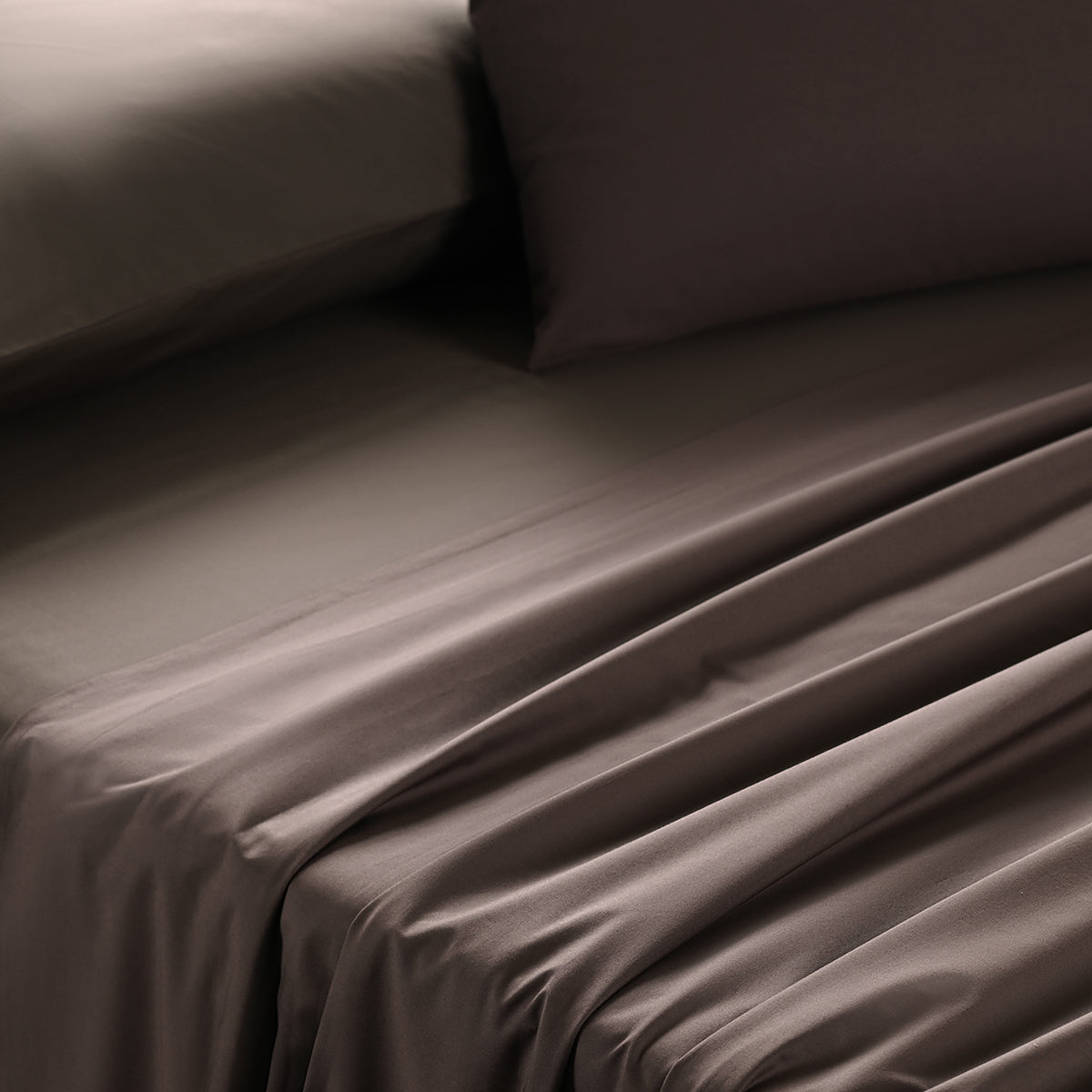 Slumber Brown Solid Bedsheet Set