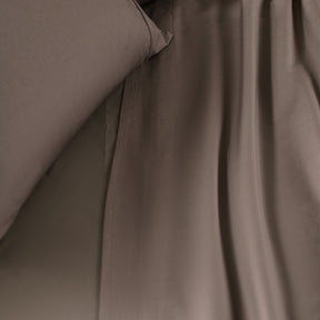 Slumber Plain Easy Care Percale 100% Cotton Brown Crisp Bed Sheet with Pillow Case