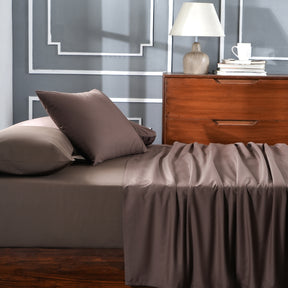 Slumber Brown Solid Bedsheet Set