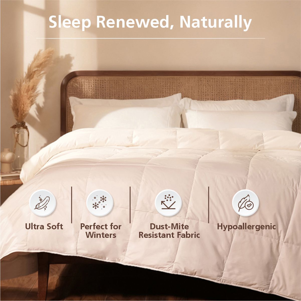 Essentials Bristle Light Weight Down Duvet White