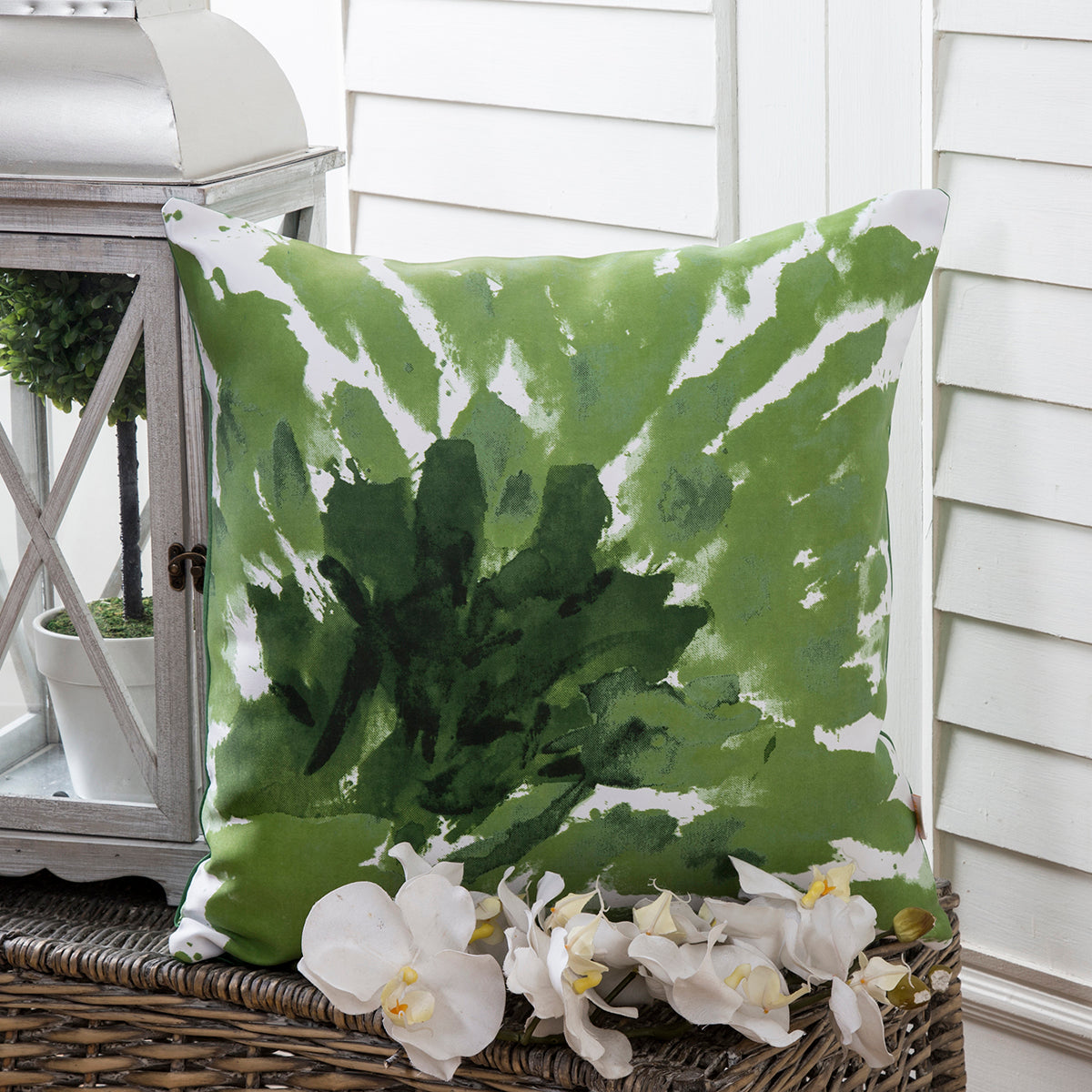 Maspar Printed Flower Burst Cushion Cover Green