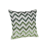 Maspar Machine Embroidery Ikat Zig Zag Cushion Cover Green