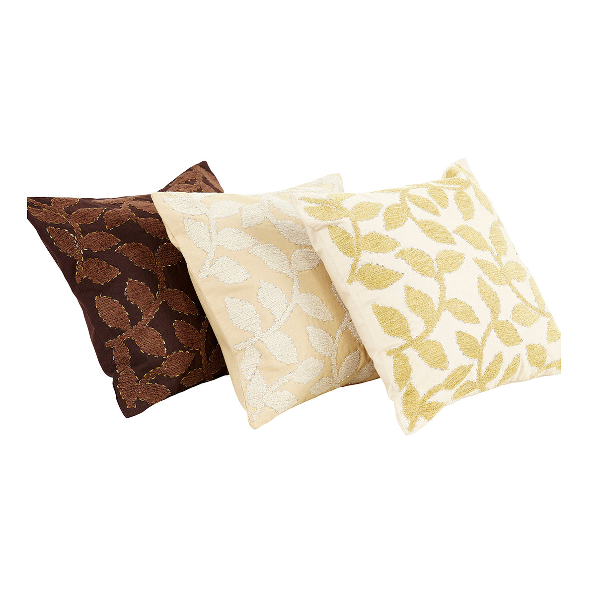 Maspar Hand Embroidery Leafy Rhythm Cushion Cover Green