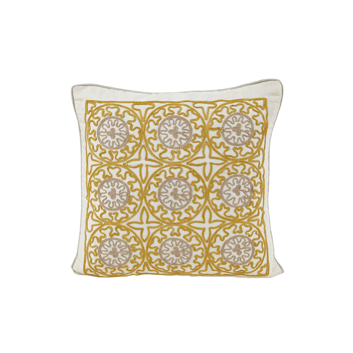 Maspar Chain Stitch Made Line Cushion Cover Green