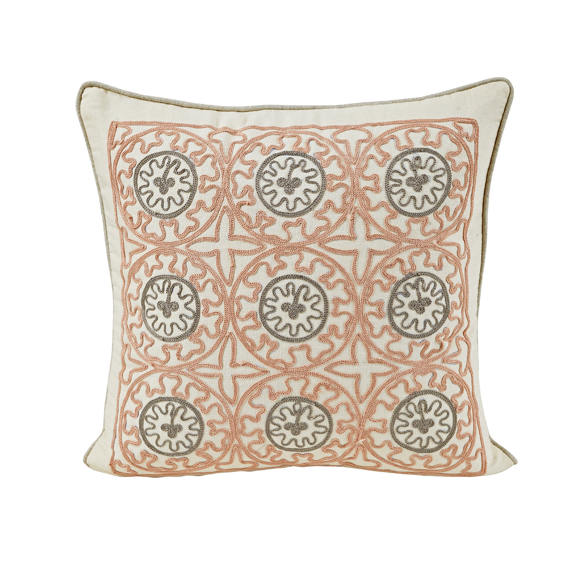 Maspar Chain Stitch Made Line Cushion Cover Pink