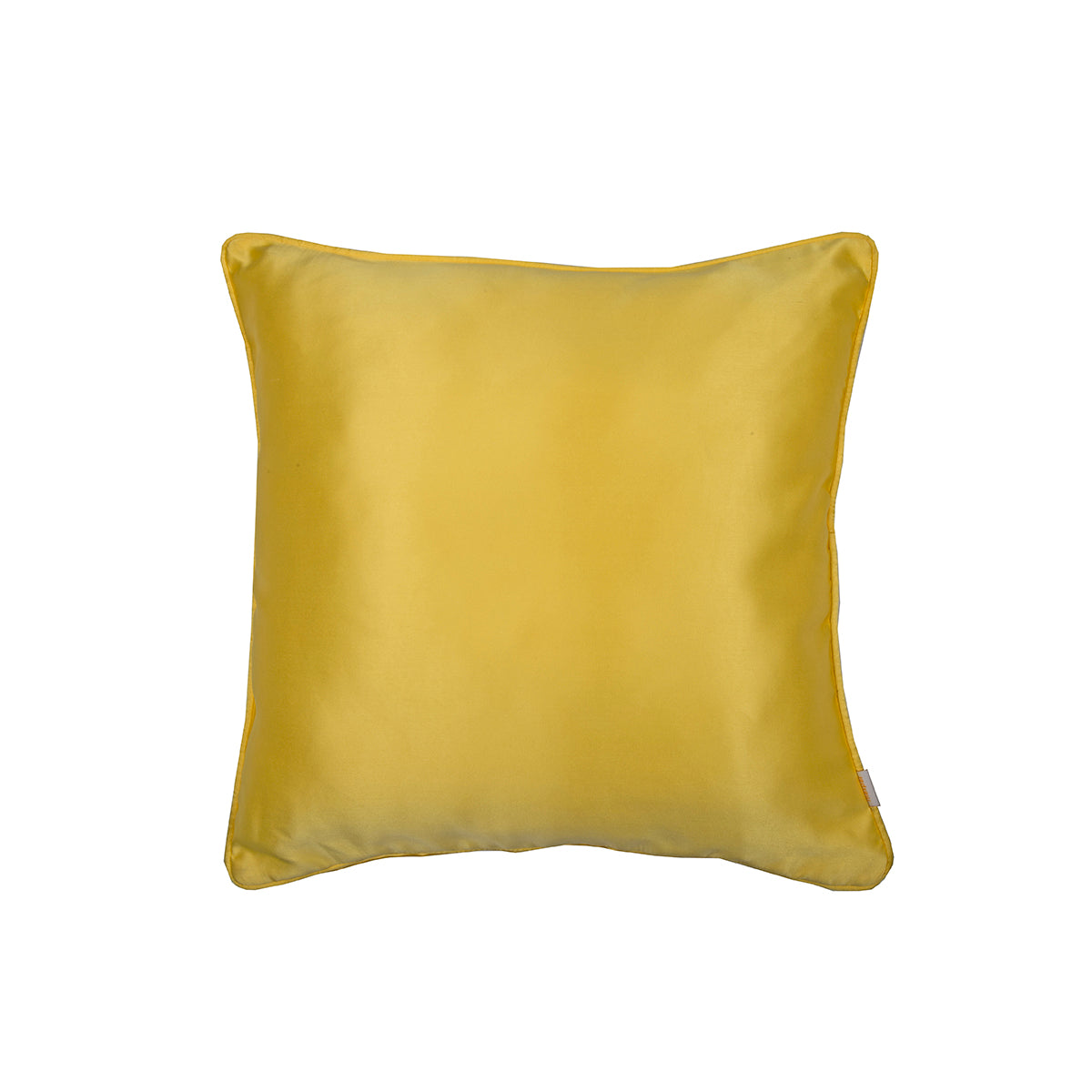 Maspar Solid Polyester Satin Cushion Cover Yellow