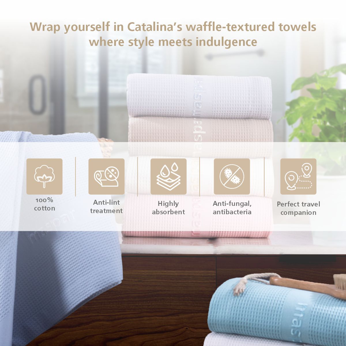 Catalina 100% Cotton Towel Set 30X30 CM Multi Color